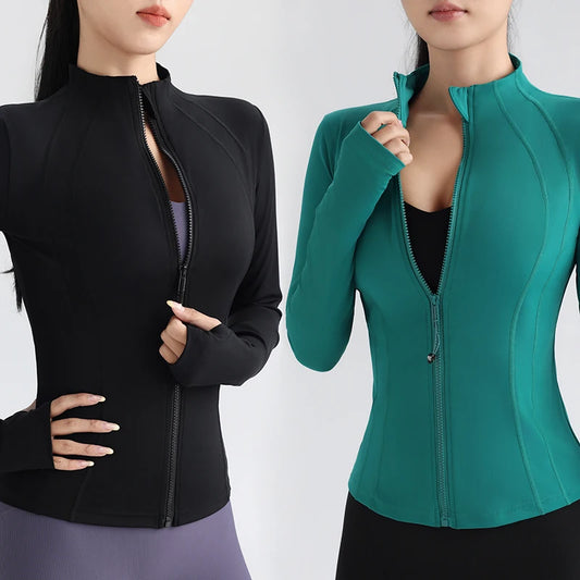 Women's Full-Zip Yoga Jacket - Warm colors